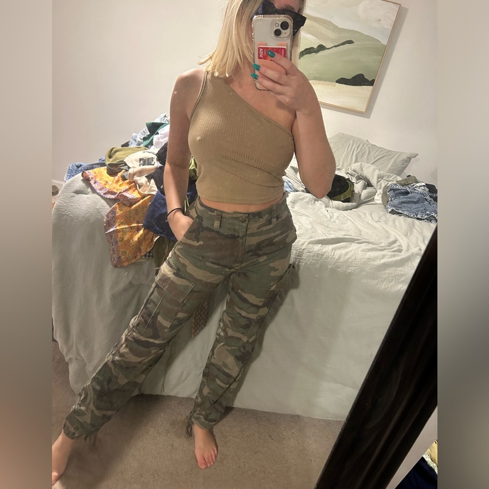 Army Print Cargo Pants